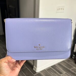 kate spade lavender crossbody bag with gold logo